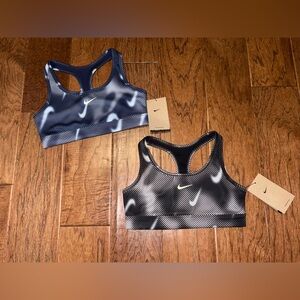 NWT Lot of 2 Nike Girls Pro Dri-Fit Swoosh Sport Bras Midnight Navy Black Med